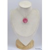 Pendentif Thulite rose forme ronde 