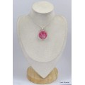 Pendentif Thulite rose forme ronde 