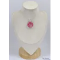 Pendentif Thulite rose forme ronde - Pendentifs pierres naturelles
