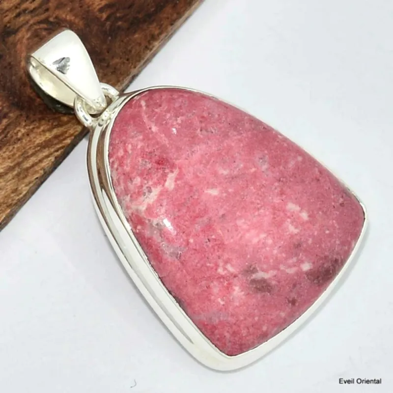 Pendentif Thulite rose forme cloche - Pendentifs pierres naturelles