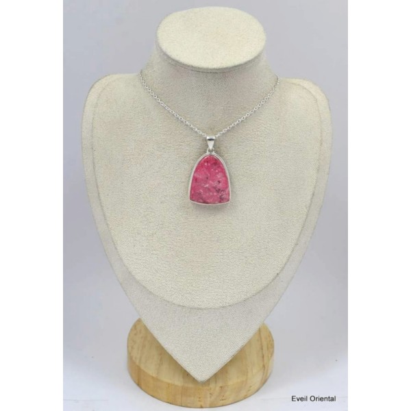 Pendentif Thulite rose forme cloche 
