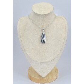 Pendentif Opale blanche dendritique  