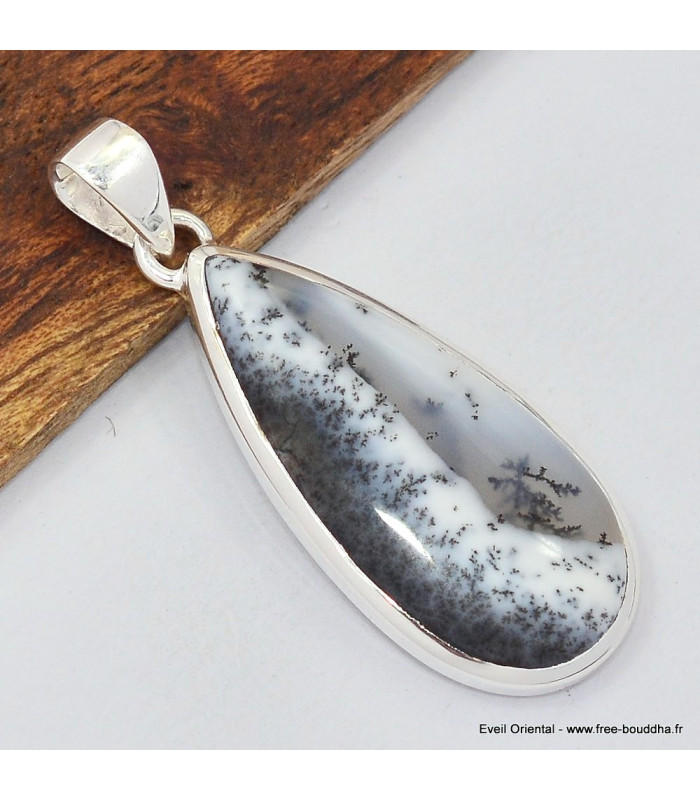 Pendentif goutte argent Merlinite Bijoux en Opale Dendritique (Merlinite) SK5.10