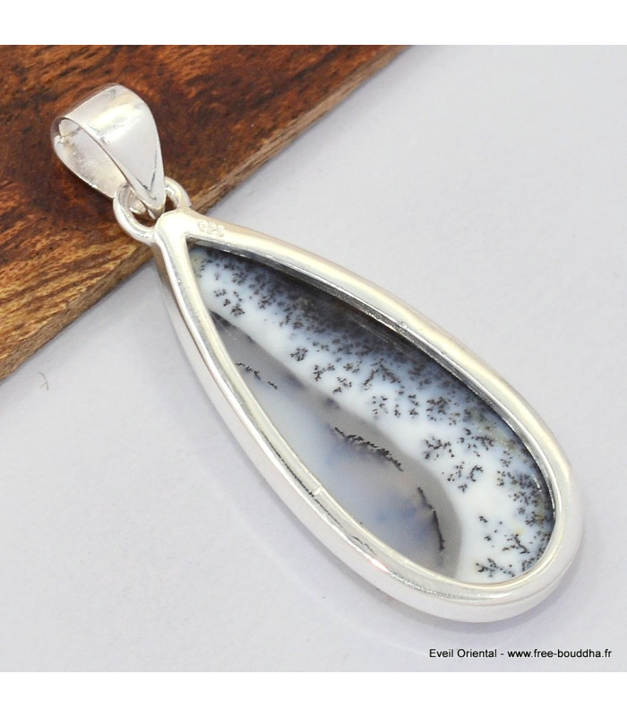 Pendentif goutte argent Merlinite Bijoux en Opale Dendritique (Merlinite) SK5.10