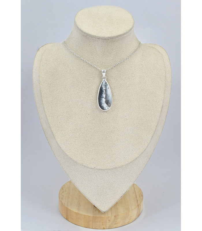 Pendentif goutte argent Merlinite Bijoux en Opale Dendritique (Merlinite) SK5.10