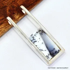 Pendentif Merlinite forme moderne - Bijoux en Opale Dendritique (Merlinite)
