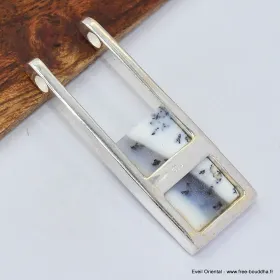 Pendentif Merlinite forme moderne - Bijoux en Opale Dendritique (Merlinite)