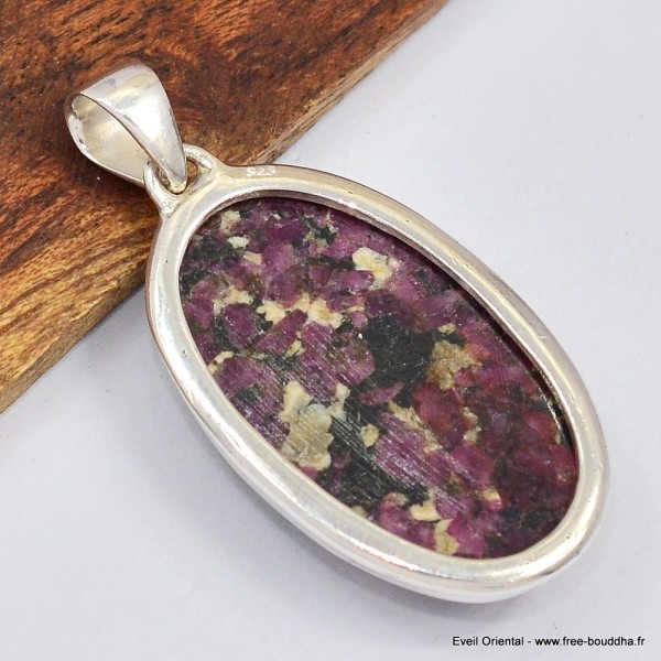 Pendentif argent Eudialyte oval Pendentifs pierres naturelles SK7.5