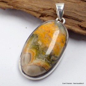 Pendentif rond Jaspe Bourdon oval Pendentifs pierres naturelles LAM16.2