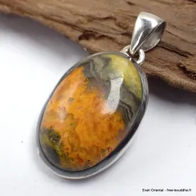 Pendentif bijou Jaspe Bourdon indonésien oval - Bijoux en Jaspe Bourdon