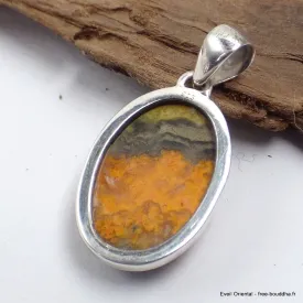 Pendentif bijou Jaspe Bourdon indonésien oval - Bijoux en Jaspe Bourdon