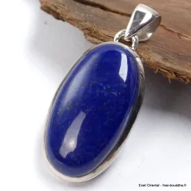 Pendentif argent oval Lapis Lazuli qualité AAA - Bijoux en Lapis-lazuli