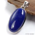 Pendentif argent oval Lapis Lazuli qualité AAA - Bijoux en Lapis-lazuli