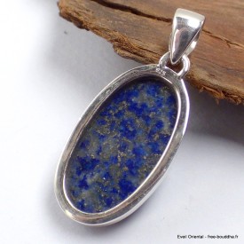 Pendentif argent oval Lapis Lazuli qualité AAA Bijoux en Lapis-lazuli LAM24.6