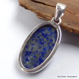 Pendentif argent oval Lapis Lazuli qualité AAA - Bijoux en Lapis-lazuli