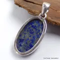 Pendentif argent oval Lapis Lazuli qualité AAA - Bijoux en Lapis-lazuli