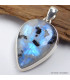 Pendentif Pierre de Lune bleue et Tourmaline 
