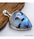 Pendentif Pierre de Lune bleue et Tourmaline 
