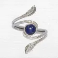 Bague Lapis Lazuli motif feuille T 54 à 64 - Bagues pierres naturelles