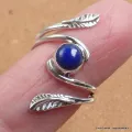 Bague Lapis Lazuli motif feuille T 54 à 64 - Bagues pierres naturelles