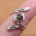 Bague Opale noire facettée feuilles T 53 à 64 Bagues pierres naturelles SK41.3