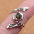 Bague Opale noire facettée feuilles T 53 à 64 - Bagues pierres naturelles