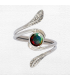 Bague Opale noire facettée feuilles T 53 à 64