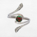 Bague Opale noire facettée feuilles T 53 à 64 Bagues pierres naturelles SK41.3