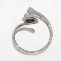 Bague Opale noire facettée feuilles T 53 à 64 - Bagues pierres naturelles