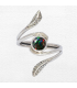 Bague Opale noire facettée feuilles T 53 à 64 Bagues pierres naturelles SK41.3