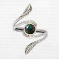 Bague Opale noire facettée feuilles T 53 à 64 Bagues pierres naturelles SK41.3