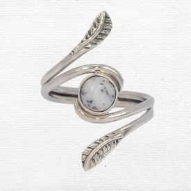 Bague Merlinite motif feuilles T 52 à 64 - Bagues pierres naturelles