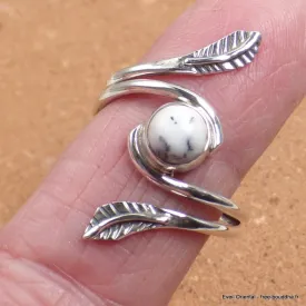 Bague Merlinite motif feuilles T 52 à 64 - Bagues pierres naturelles