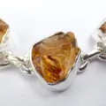 Bracelet en argent Citrine brute - Bracelets pierres naturelles