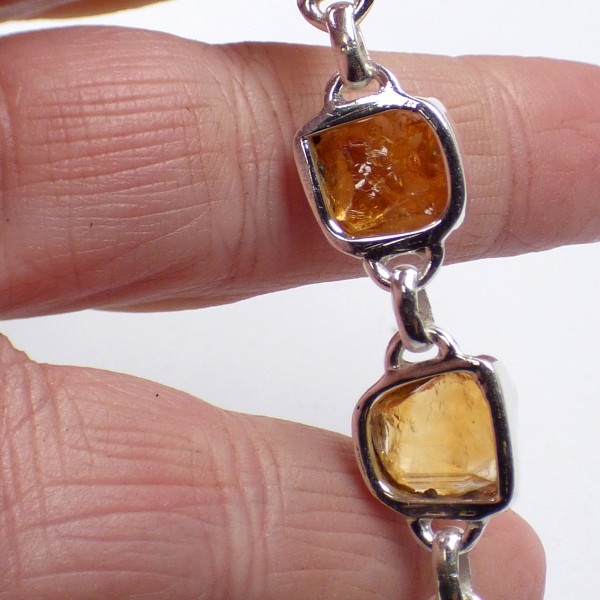 Bracelet en argent Citrine brute 