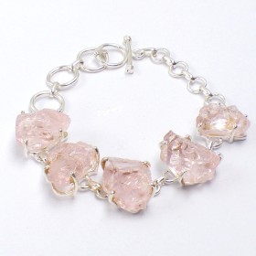 Bracelet Quartz rose brut