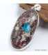 Gros Pendentif Cristal de Cavansite cabochon 