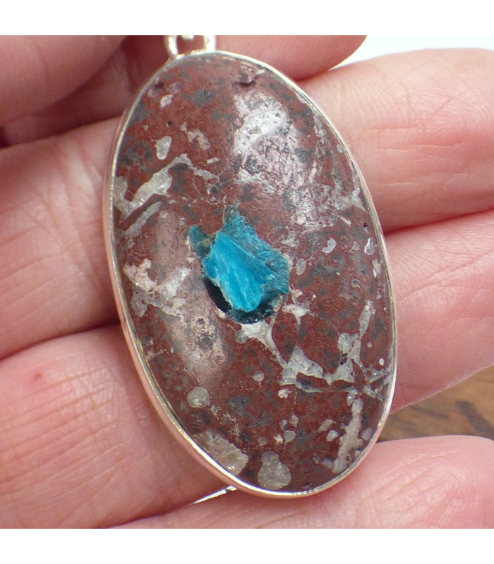 Pendentif Cavansite sur roche-mère