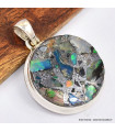 Pendentif rond Opale welo sur pyrite 