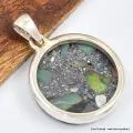 Pendentif rond Opale welo sur pyrite - Bijoux en Opale Ethiopienne