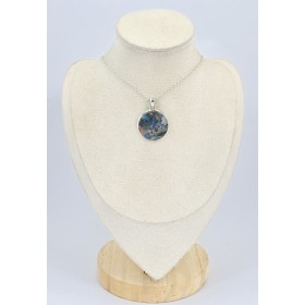 Pendentif rond Opale welo sur pyrite 