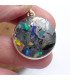 Pendentif rond Opale welo sur pyrite 