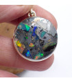Pendentif rond Opale welo sur pyrite 