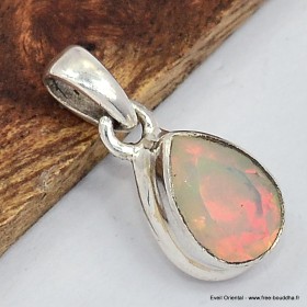 Pendentif goutte Opale Ethiopienne facettée