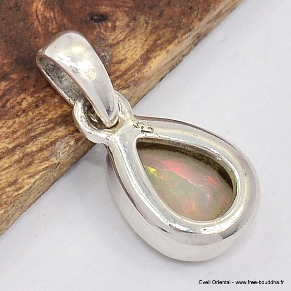 Pendentif goutte Opale Ethiopienne facettée 
