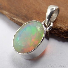 Pendentif goutte Opale Ethiopienne facettée