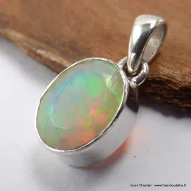 Pendentif oval Opale Welo facettée - Bijoux en Opale Ethiopienne