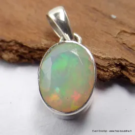 Pendentif oval Opale Welo facettée - Bijoux en Opale Ethiopienne