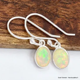 Boucles d'oreilles ovales en Opale Ethiopienne - Bijoux en Opales
