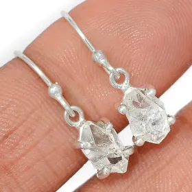 Boucles d'oreilles Diamant d'Herkimer brut - Bijoux en Diamant d'Herkimer